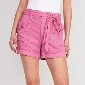 Old Navy Women's Pink Cotton Tie Waist Shorts